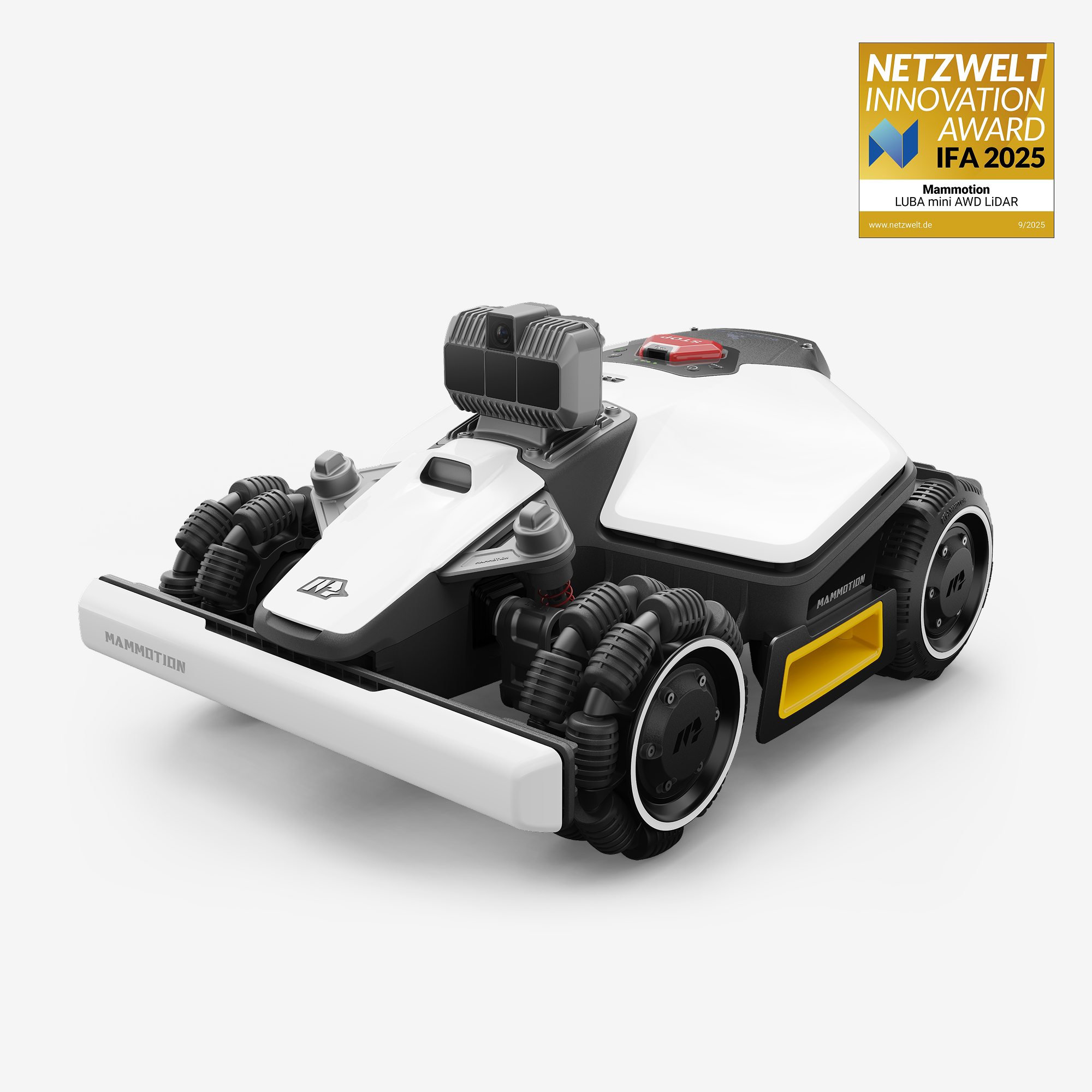 Mähroboter kabellos périphérique Mammotion LUBA mini AWD LiDAR primé
